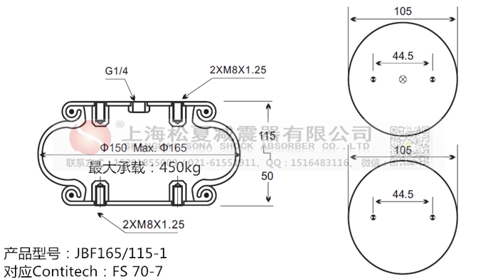 JBF165/115-1橡膠<a href='http://hzfyx.com/' target='_blank'><u>空氣彈簧</u></a>