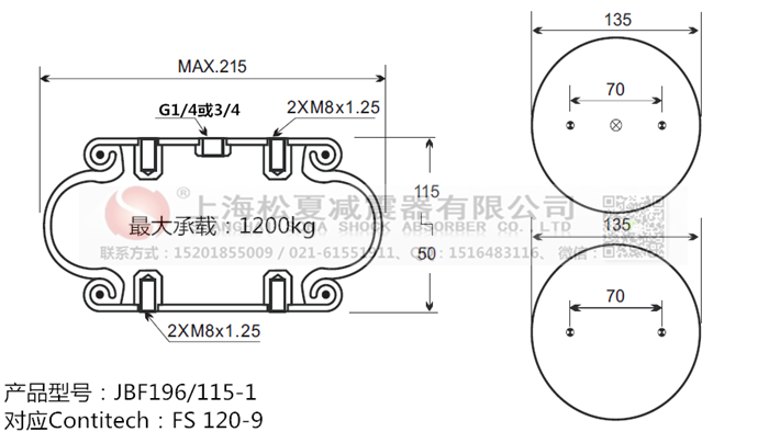 JBF196/115-1橡膠<a href='http://hzfyx.com/' target='_blank'><u>空氣彈簧</u></a>