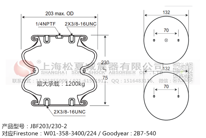 JBF203/230-2橡膠<a href='http://hzfyx.com/' target='_blank'><u>空氣彈簧</u></a>