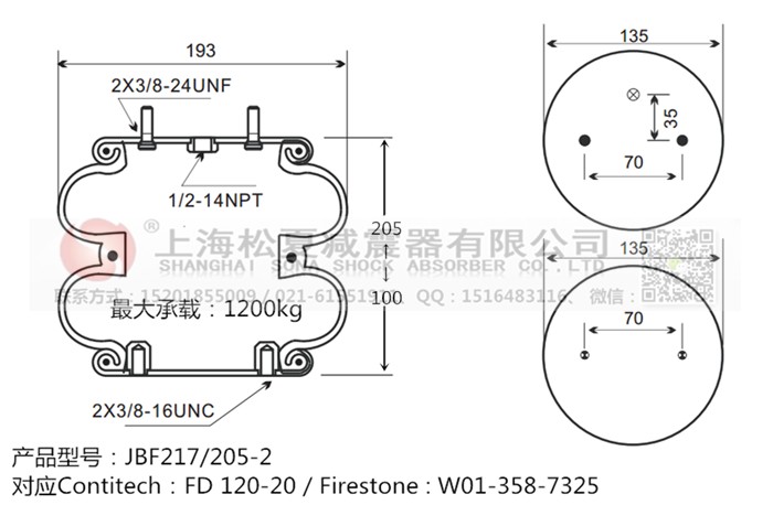 JBF217/205-2橡膠<a href='http://hzfyx.com/' target='_blank'><u>空氣彈簧</u></a>