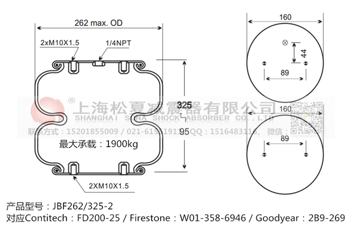 JBF262/325-2橡膠<a href='http://hzfyx.com/' target='_blank'><u>空氣彈簧</u></a>